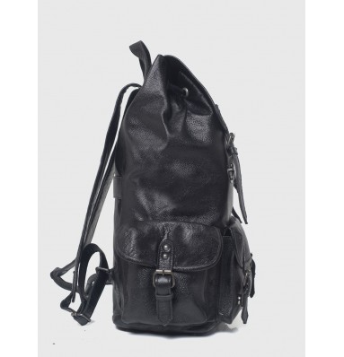 Porter Black Leather Travel Rucksack | Alaskan Leather Company